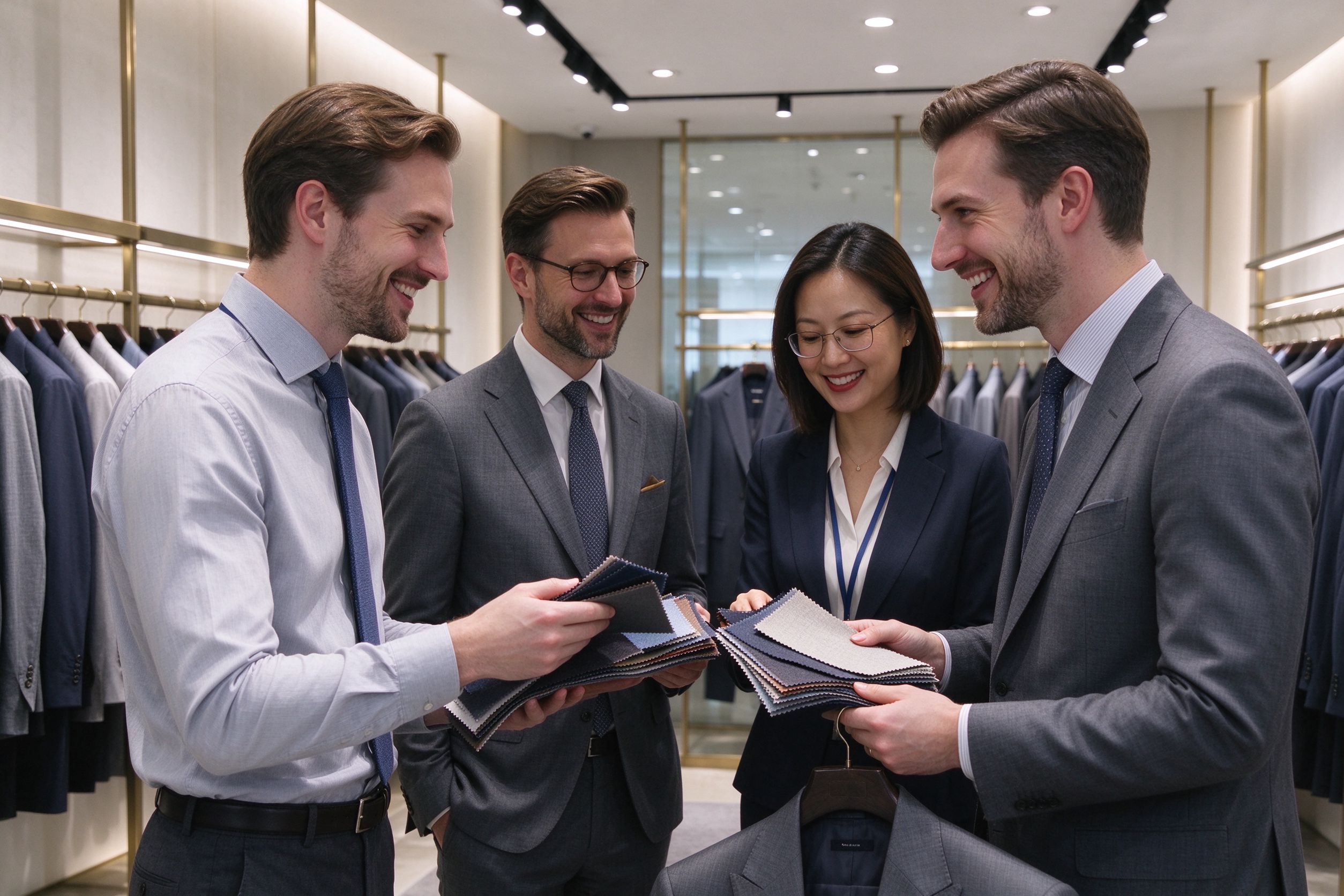 Buyers visiting the YLZ Menswear showroom